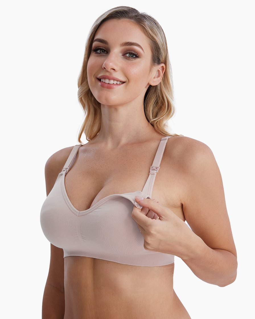 HOFISH Maternity Nursing Bra for Breastfeeding Pregnancy Wireless Bralette