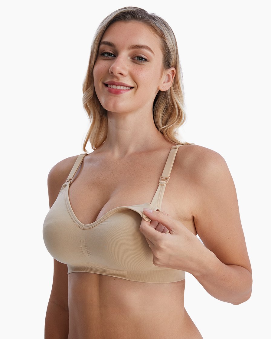 HOFISH Maternity Nursing Bra for Breastfeeding Pregnancy Wireless Bralette