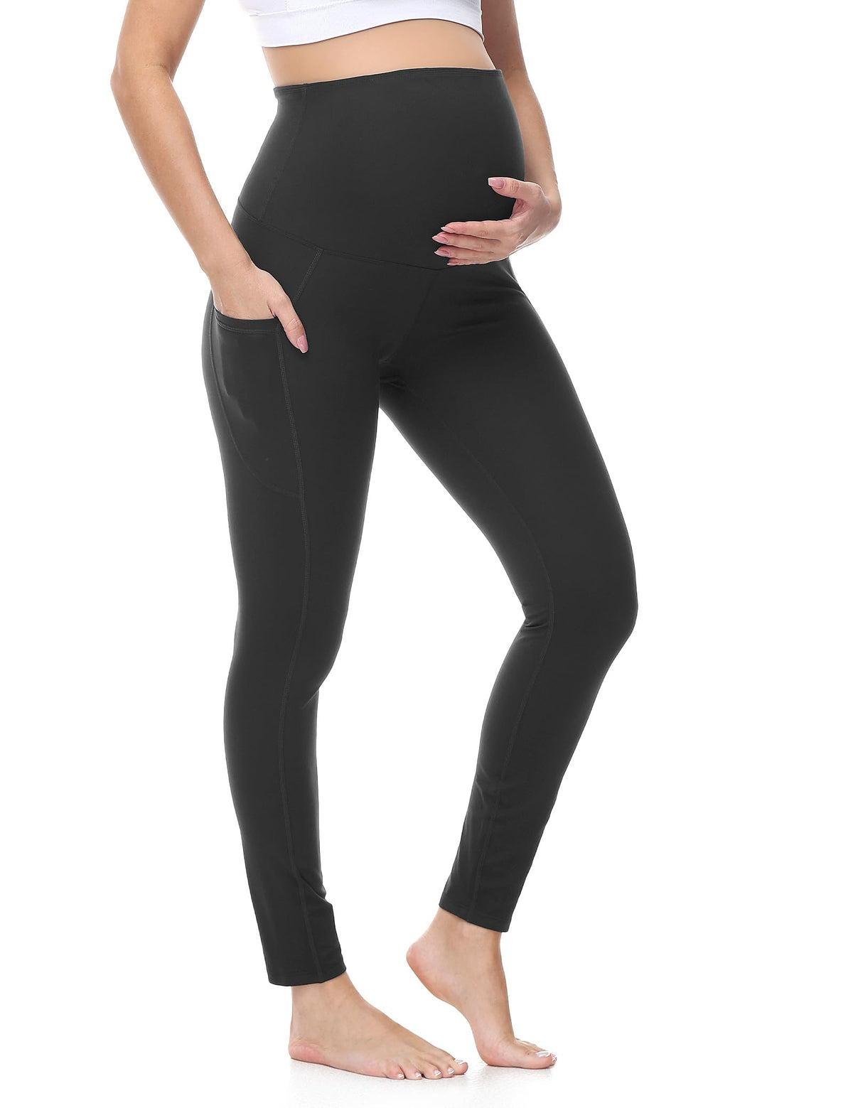 HOFISH Maternity Leggings, Yoga Pants, Pregnancy Leggings Over The Belly Workout Active Wear