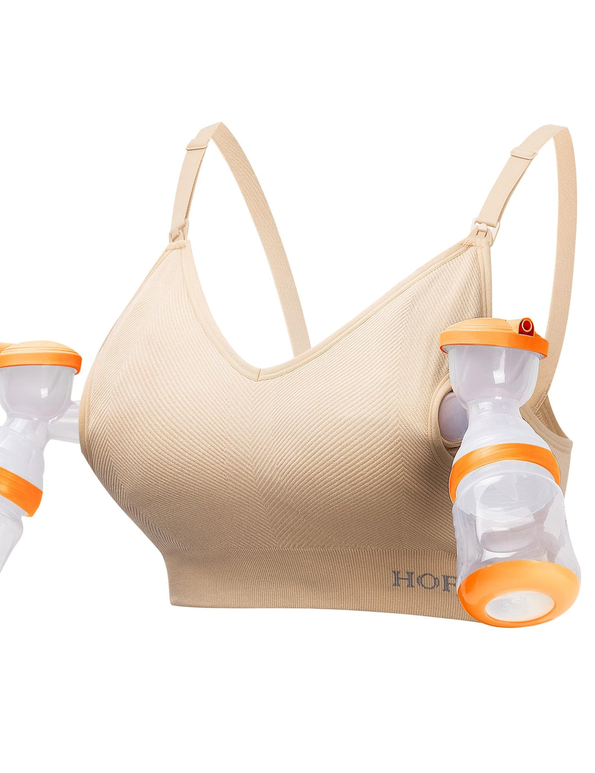 HOFISH Women's Seamless All-in-One Hands Free Pumping Bra Supportive Maternity Nursing & Everyday Bra