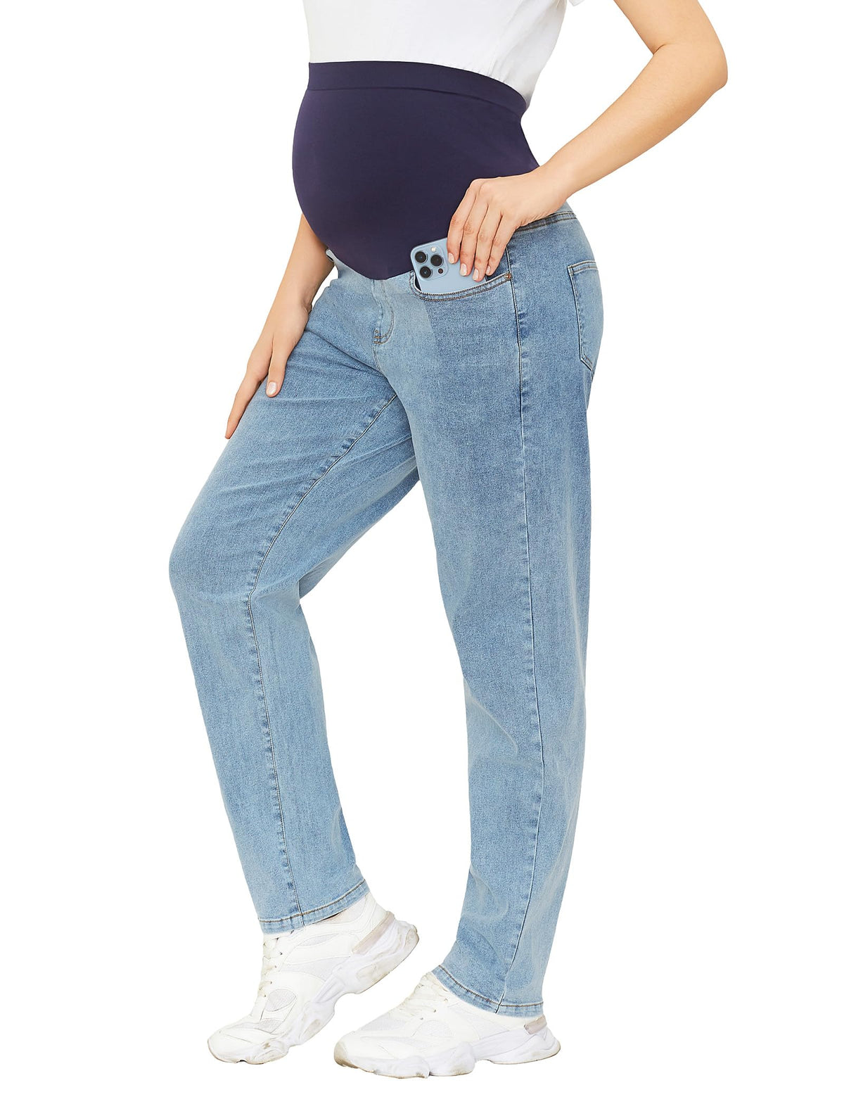 HOFISH Women's Support Skinny Jeans Over The Belly Utimate Comfort Stretchy Pregnancy Denim Pants