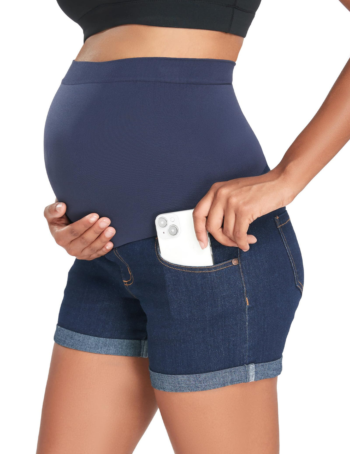 Women's Super Comfy Maternity Skinny Jeans Shorts