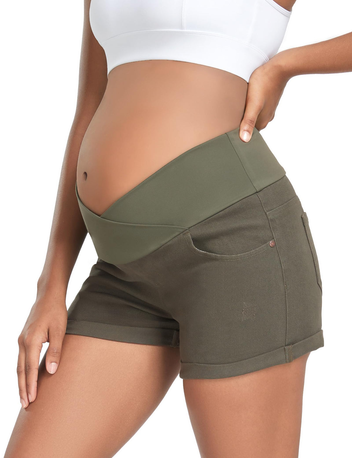 Women's Super Comfy Maternity Skinny Shorts 51