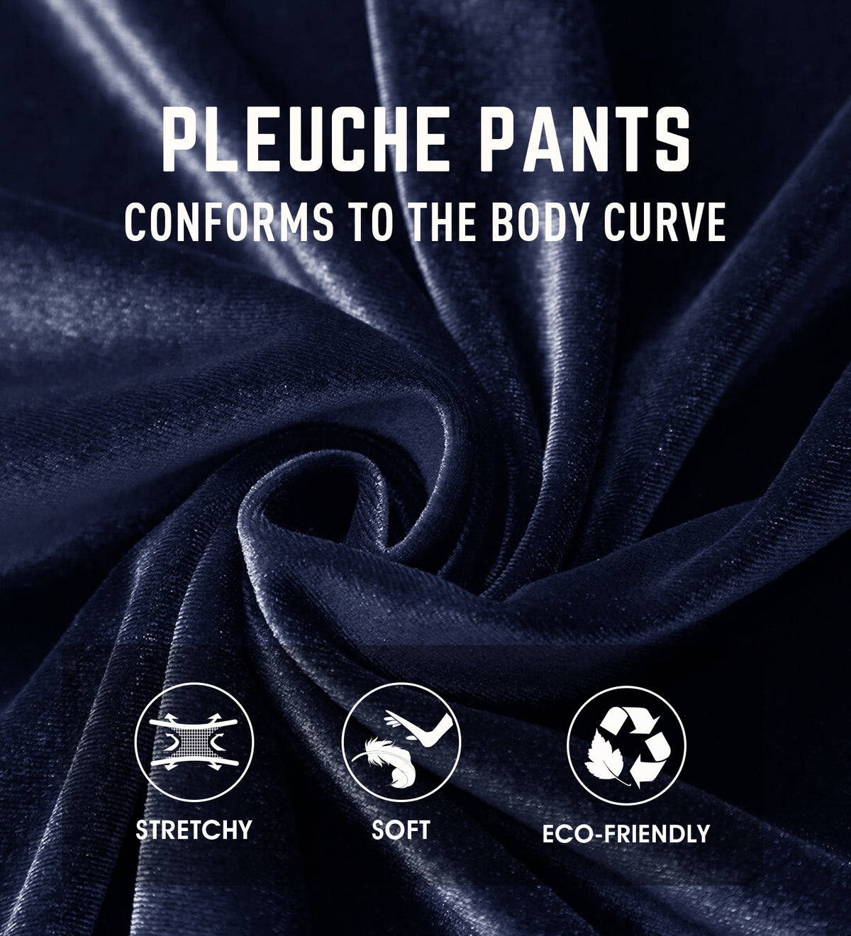 Women's Pleuche Maternity Loose Pants with Pockets Black