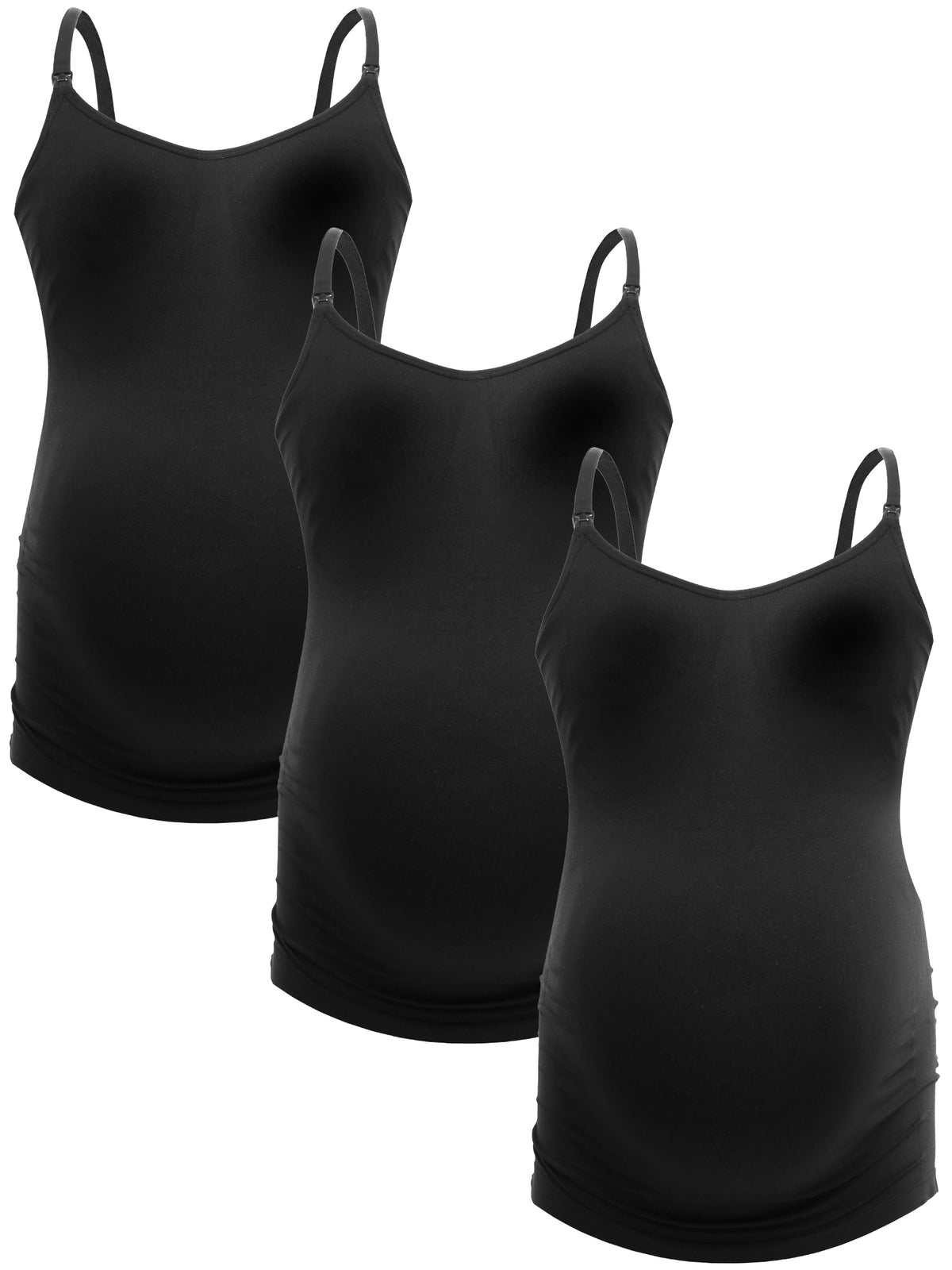 Baju Atasan Penyusuan Wanita HOFISH, Kemeja Kejururawatan Bersalin dengan Bra Binaan Dalam Rak Tidak Berlapik Blackx 3