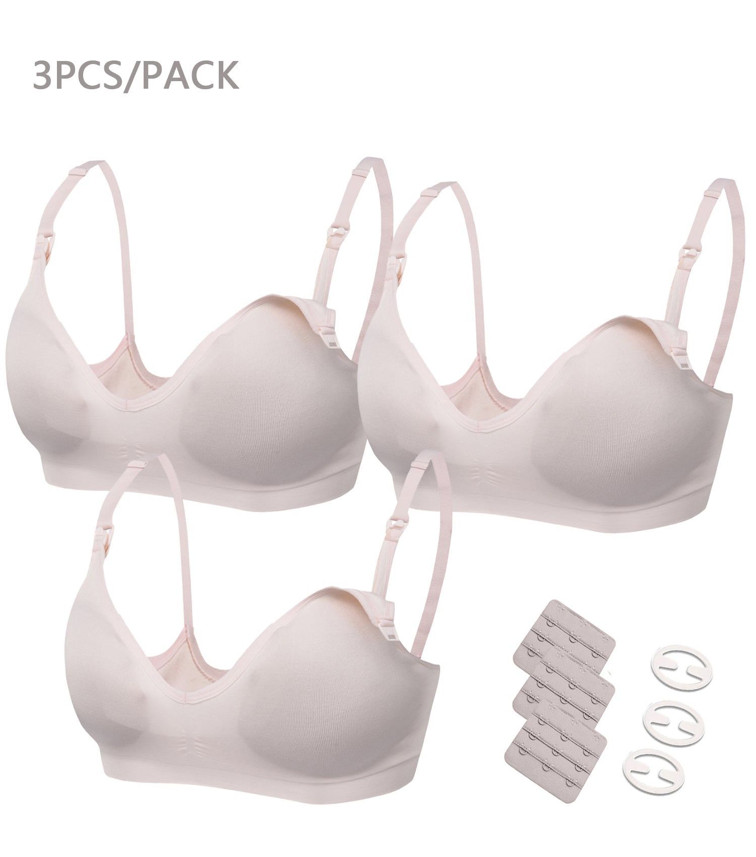 3 Pack Seamless Deep V Neck Push Up Nursing & Maternity Bras