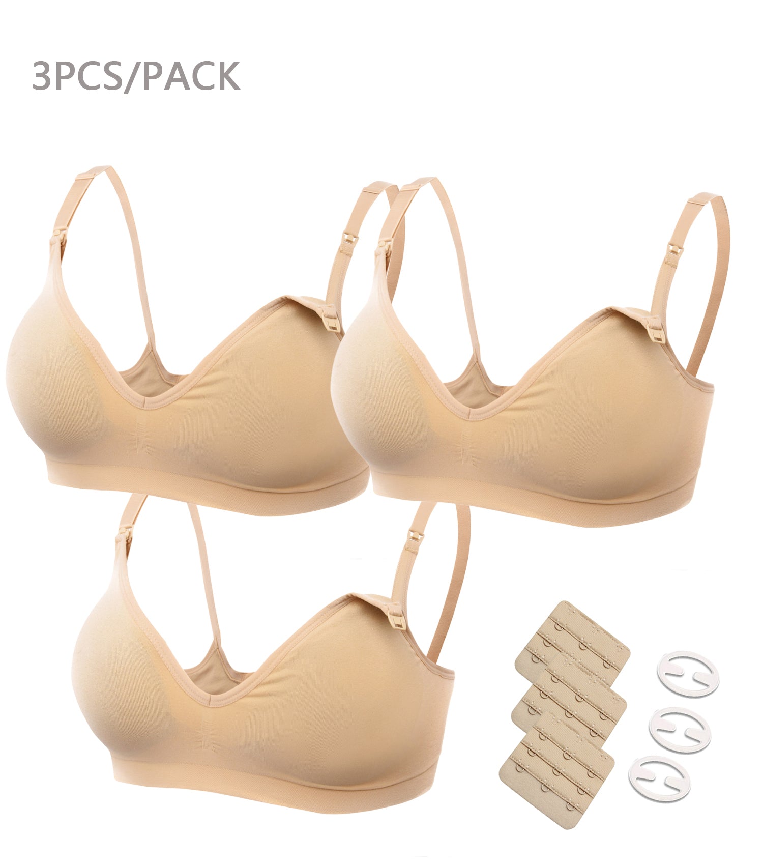 3 Pack Seamless Deep V Neck Push Up Nursing & Maternity Bras