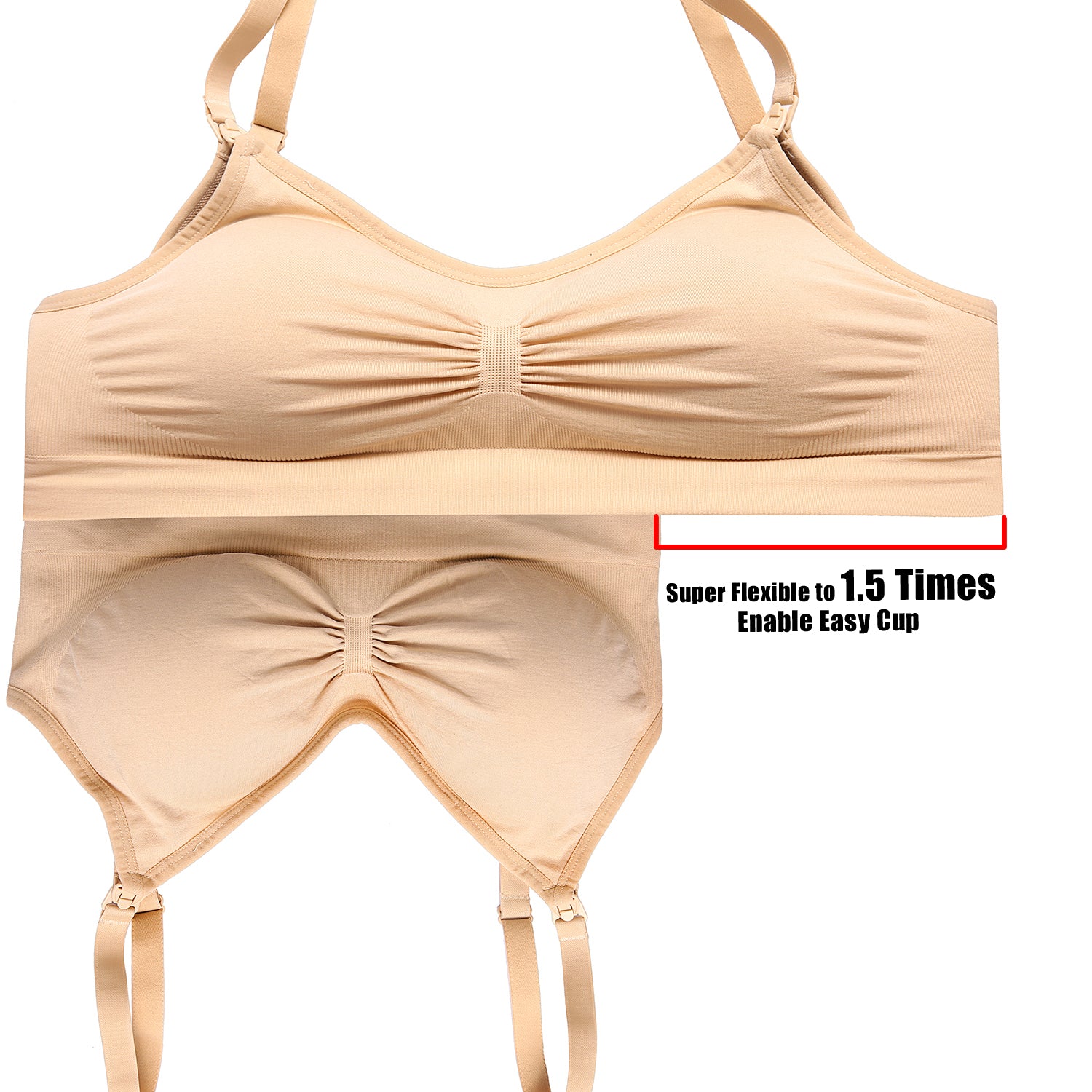 3 Pack Seamless Deep V Neck Push Up Nursing & Maternity Bras