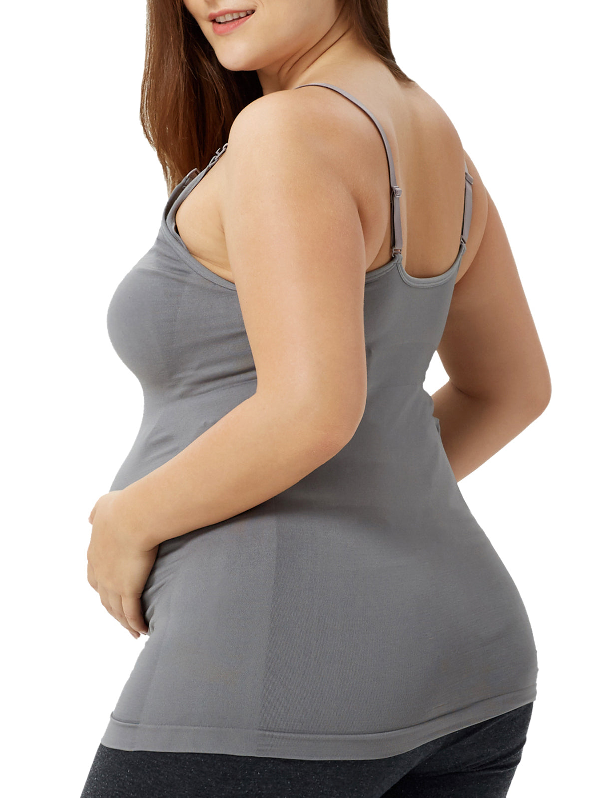 Baju Atasan Penyusuan Wanita HOFISH, Baju Kejururawatan Bersalin dengan Bra Binaan Dalam Rak Tidak Berlapik Greyx 3