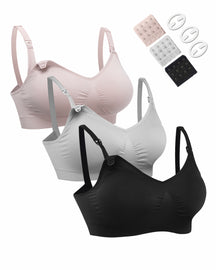 HOFISH 3PACK Full Bust Seamless Nursing Maternity Bras Bralette