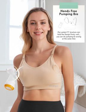 HOFISH Pumping Bra Hands Free Nursing Sports for Pregnancy Breastfeeding Women's Maternity & Adjustable Seamless