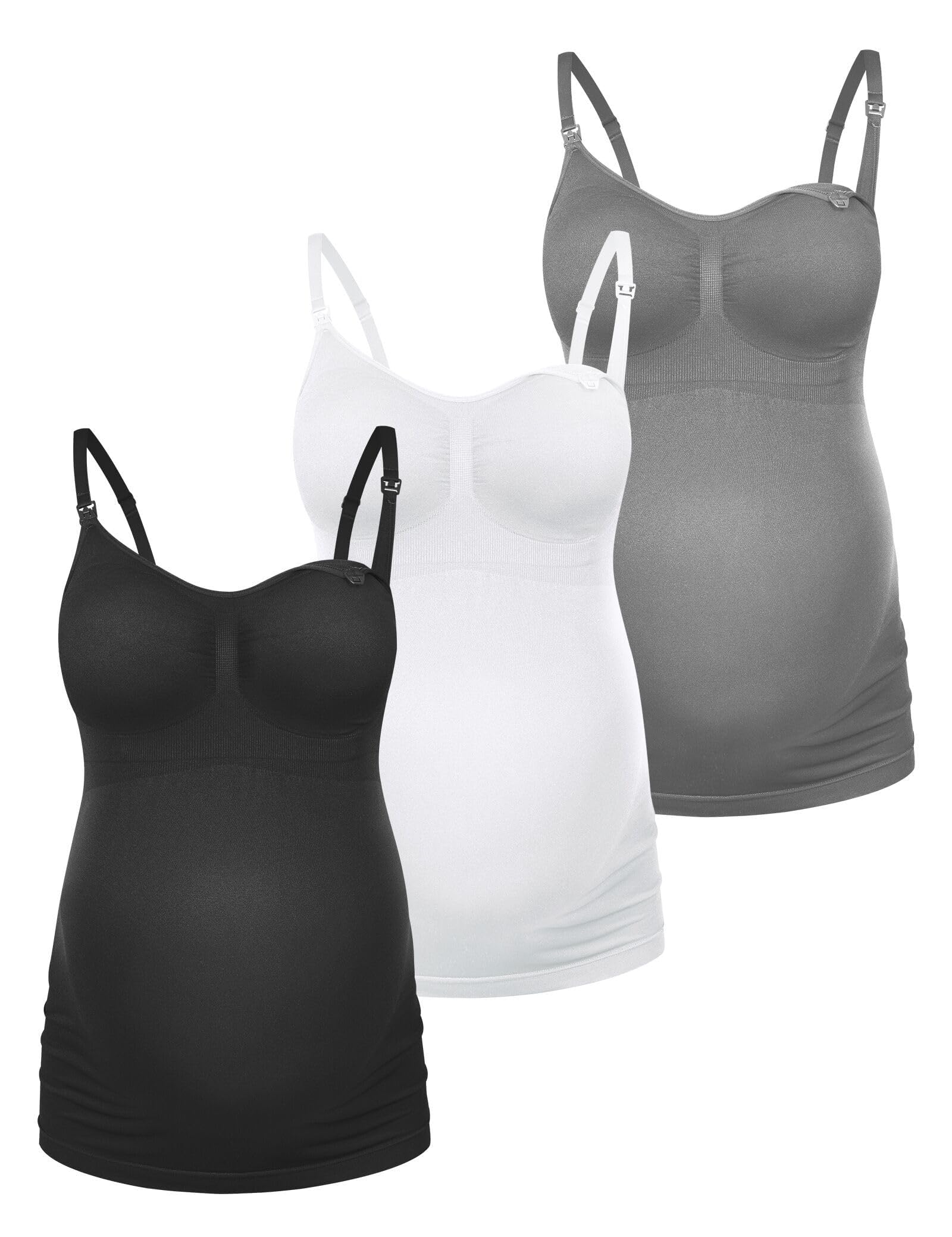 HOFISH Support Nursing Tank Tops for Breastfeeding, Comfort Stretch Maternity Camisoles