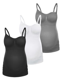 HOFISH Support Nursing Tank Tops for Breastfeeding, Comfort Stretch Maternity Camisoles
