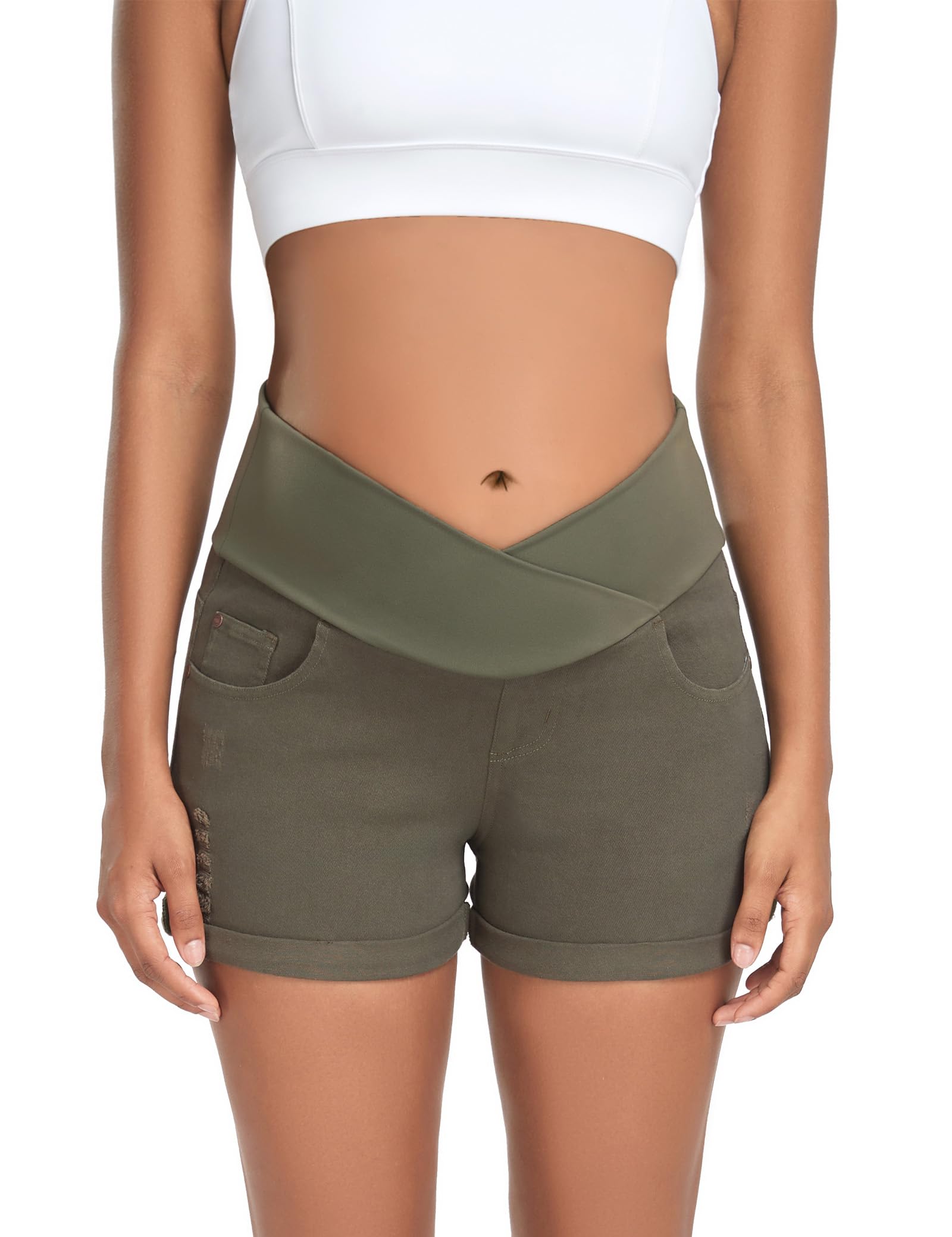Women's Super Comfy Maternity Skinny  Shorts 51