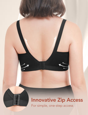 Mengepam Bra Bebas Tangan Zip Membuka ZipPam Bra Bra Kejururawatan Lancar untuk Menyusu Sokongan Kejururawatan &amp; Mengepam Bra dalam Satu