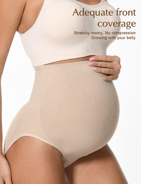 HOFISH Maternity Support Underwear for Women No Show Seamless Pregnancy Compression Shapewear Over Bump