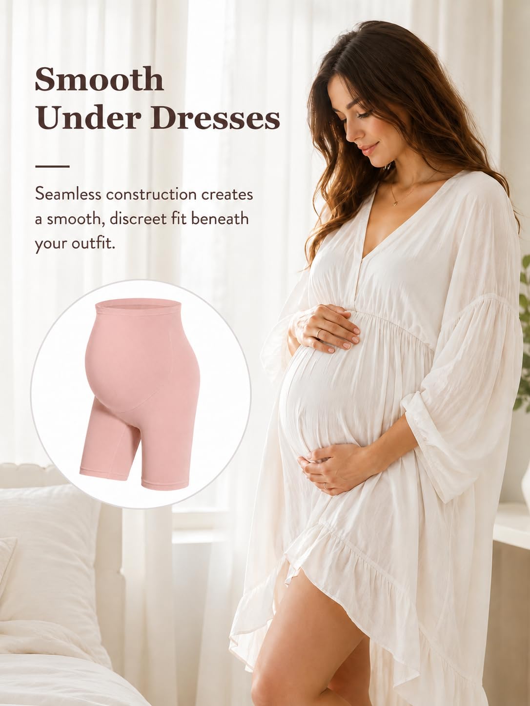 HOFISH Maternity Support Underwear for Women No Show Seamless Pregnancy Compression Shapewear Over Bump