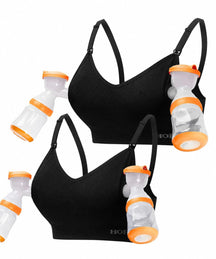 HOFISH Women's Seamless All-in-One Hands Free Pumping Bra Supportive Maternity Nursing & Everyday Bra