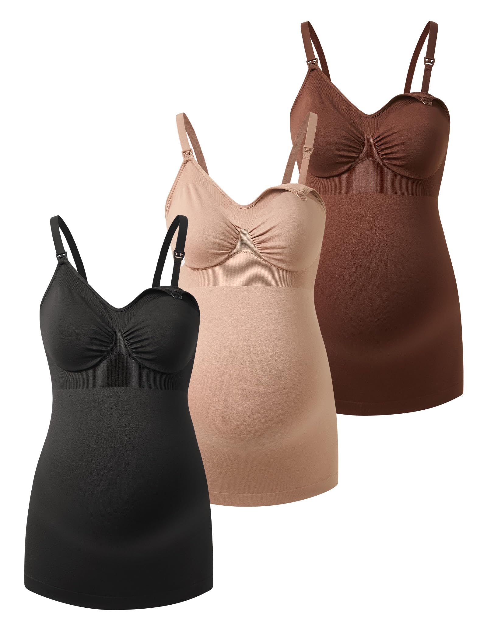 HOFISH Support Nursing Tank Tops for Breastfeeding, Comfort Stretch Maternity Camisoles