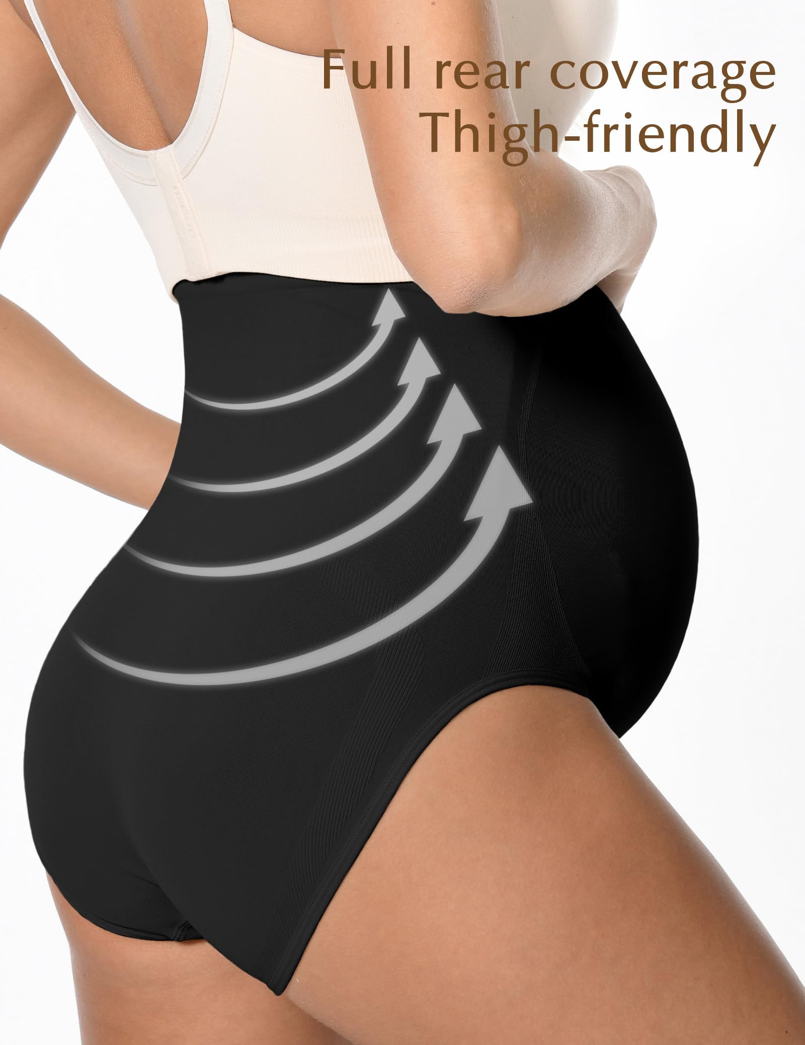 HOFISH Maternity Support Underwear for Women No Show Seamless Pregnancy Compression Shapewear Over Bump