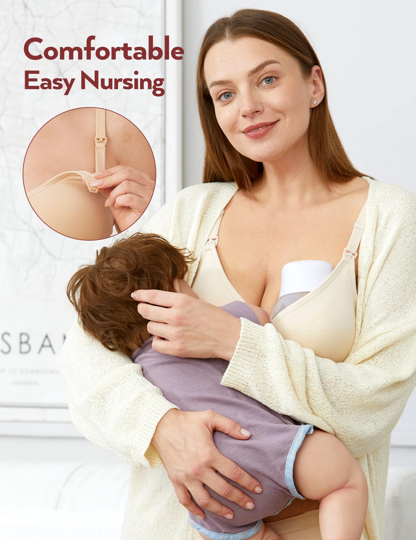 3 Pack Seamless Deep V Neck Push Up Nursing & Maternity Bras