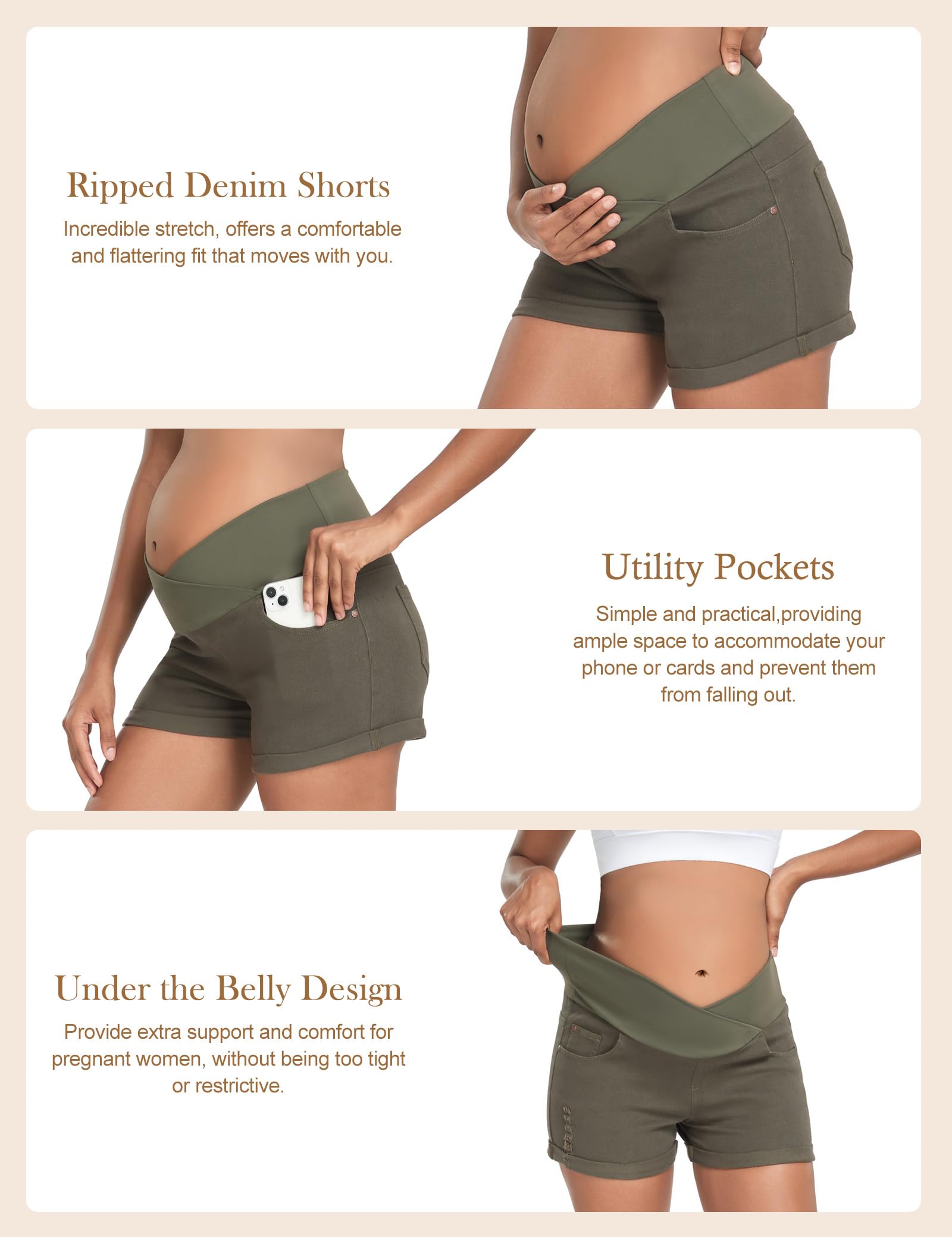 Women's Super Comfy Maternity Skinny  Shorts 51