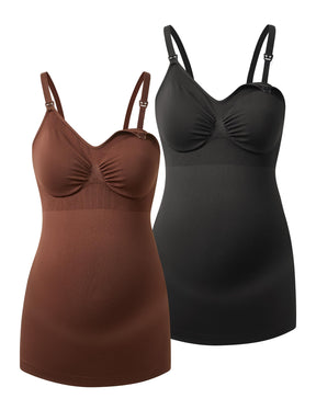 HOFISH Support Nursing Tank Tops for Breastfeeding, Comfort Stretch Maternity Camisoles