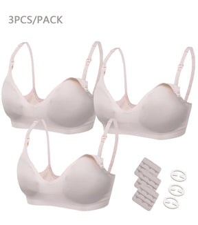 3 Pack Seamless Deep V Neck Push Up Nursing & Maternity Bras