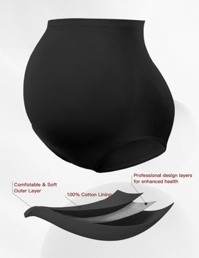HOFISH Maternity Support Underwear for Women No Show Seamless Pregnancy Compression Shapewear Over Bump