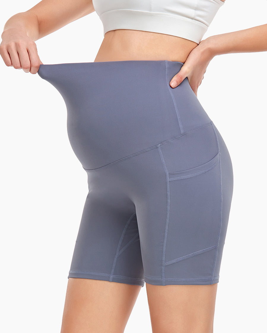 HOFISH Women's Maternity Jeans Comfy Denim Short Pants Workout Casual  Pregnancy Shorts 