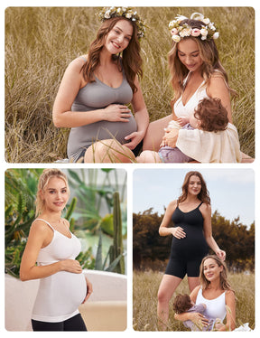 HOFISH Support Nursing Tank Tops for Breastfeeding, Comfort Stretch Maternity Camisoles