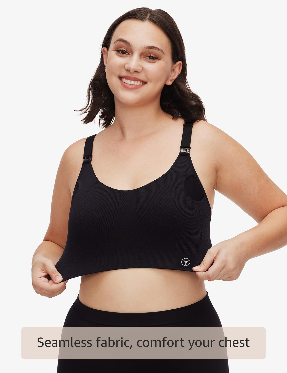 HOFISH Women's Seamless All-in-One Hands Free Pumping Bra Supportive Maternity Nursing & Everyday Bra