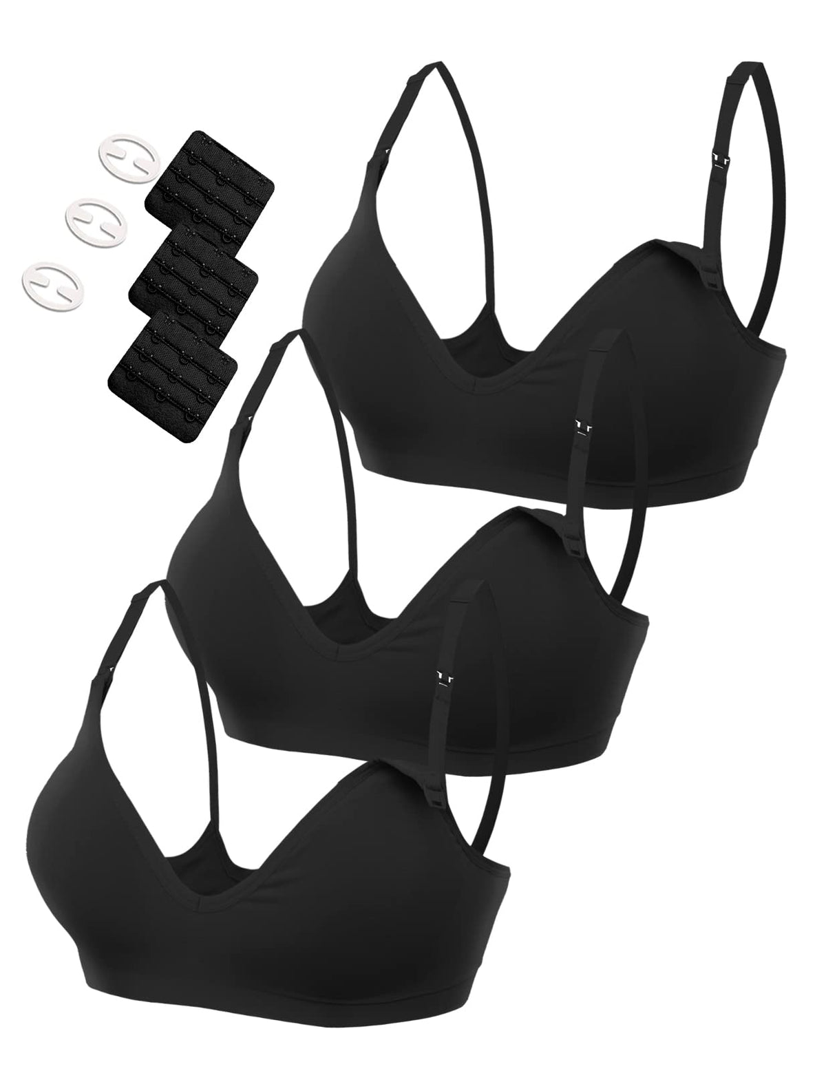 3 Pack Seamless Deep V Neck Push Up Nursing & Maternity Bras