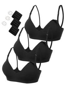 3 Pack Seamless Deep V Neck Push Up Nursing & Maternity Bras