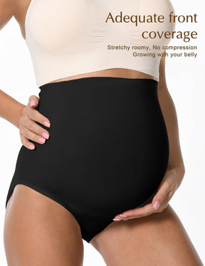 HOFISH Maternity Support Underwear for Women No Show Seamless Pregnancy Compression Shapewear Over Bump