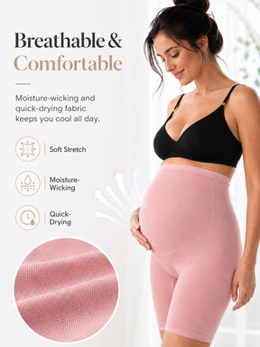 HOFISH Maternity Support Underwear for Women No Show Seamless Pregnancy Compression Shapewear Over Bump