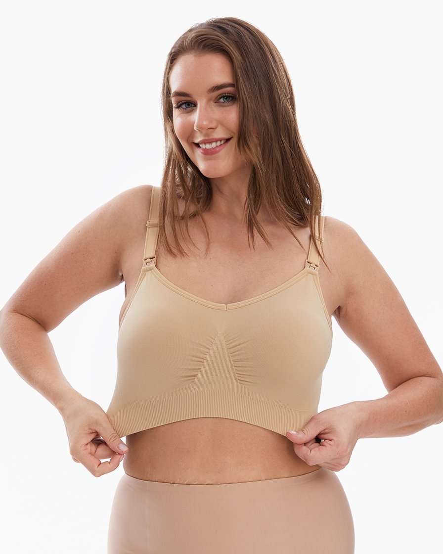 HOFISH Women's Pumping Bra Hands-Free Supportive and Seamless Maternity  Nursing Bra for Easy Breastfeeding : : Clothing, Shoes &  Accessories