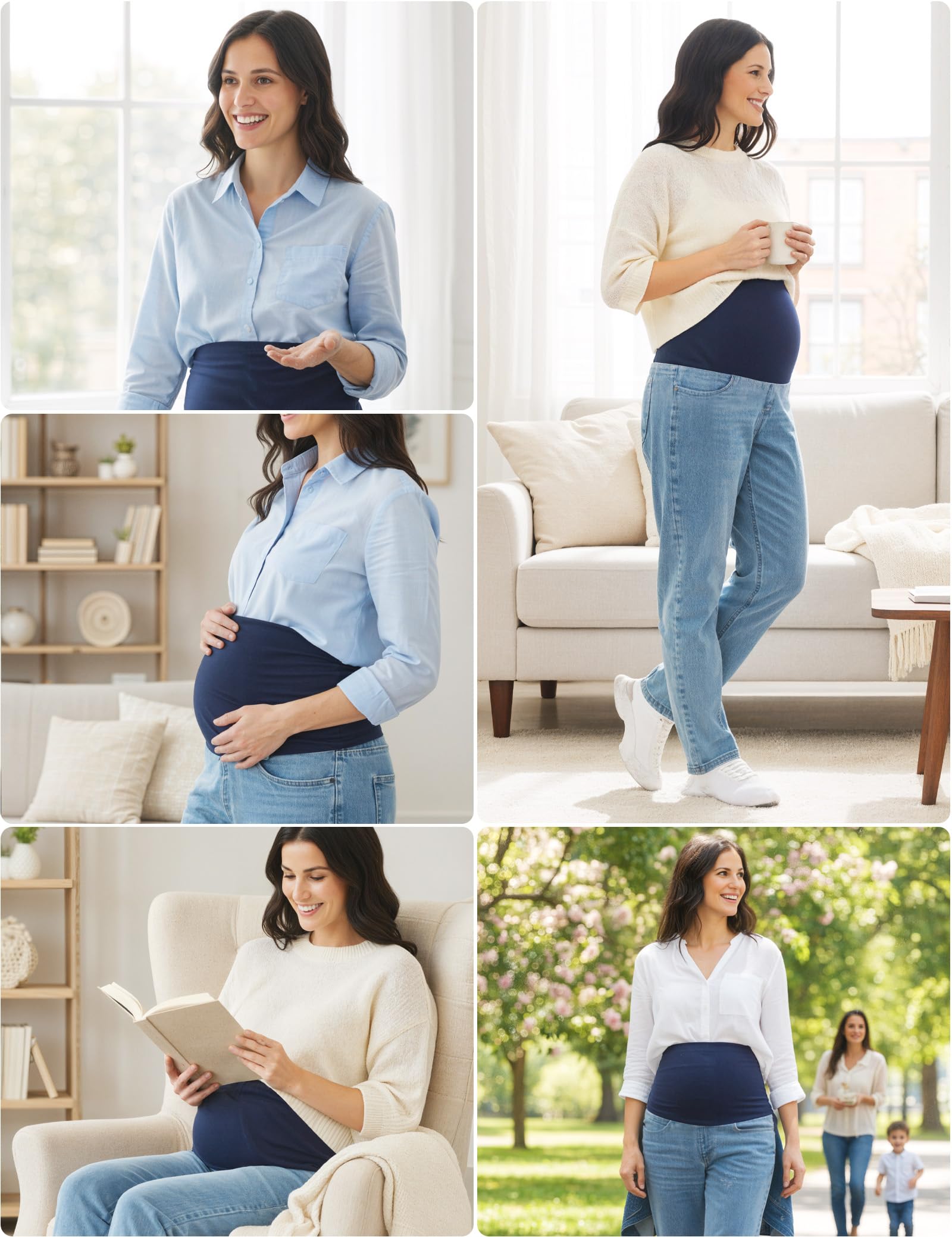 HOFISH Women's Support Skinny Jeans Over The Belly Utimate Comfort Stretchy Pregnancy Denim Pants