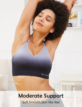 HOFISH Seamless Support Nursing Bra Medium Impact Maternity Nursing Sports Bras Breastfeeding Bra for Pregnancy Postpartum