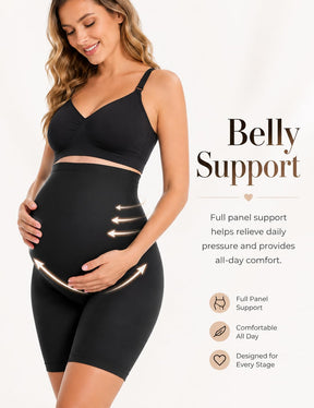 HOFISH Maternity Support Underwear for Women No Show Seamless Pregnancy Compression Shapewear Over Bump