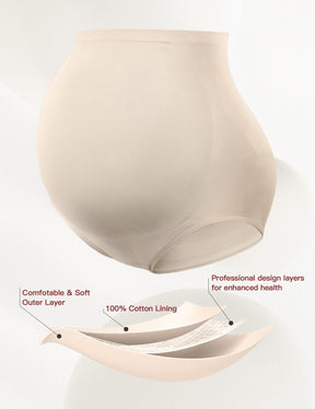 HOFISH Maternity Support Underwear for Women No Show Seamless Pregnancy Compression Shapewear Over Bump