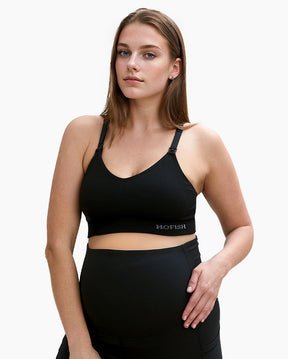 HOFISH Seamless Support Nursing Bra Medium Impact Maternity Nursing Sports Bras Breastfeeding Bra for Pregnancy Postpartum