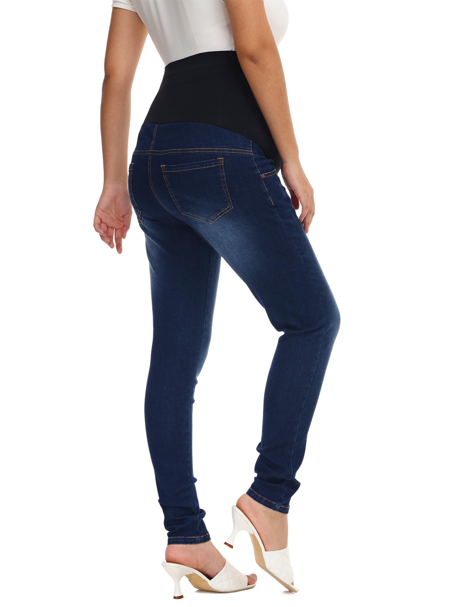 Seluar Jeans Kurus Sokongan Wanita HOFISH Di Atas Perut Seluar Denim Kehamilan Meregangkan Keselesaan Utimate