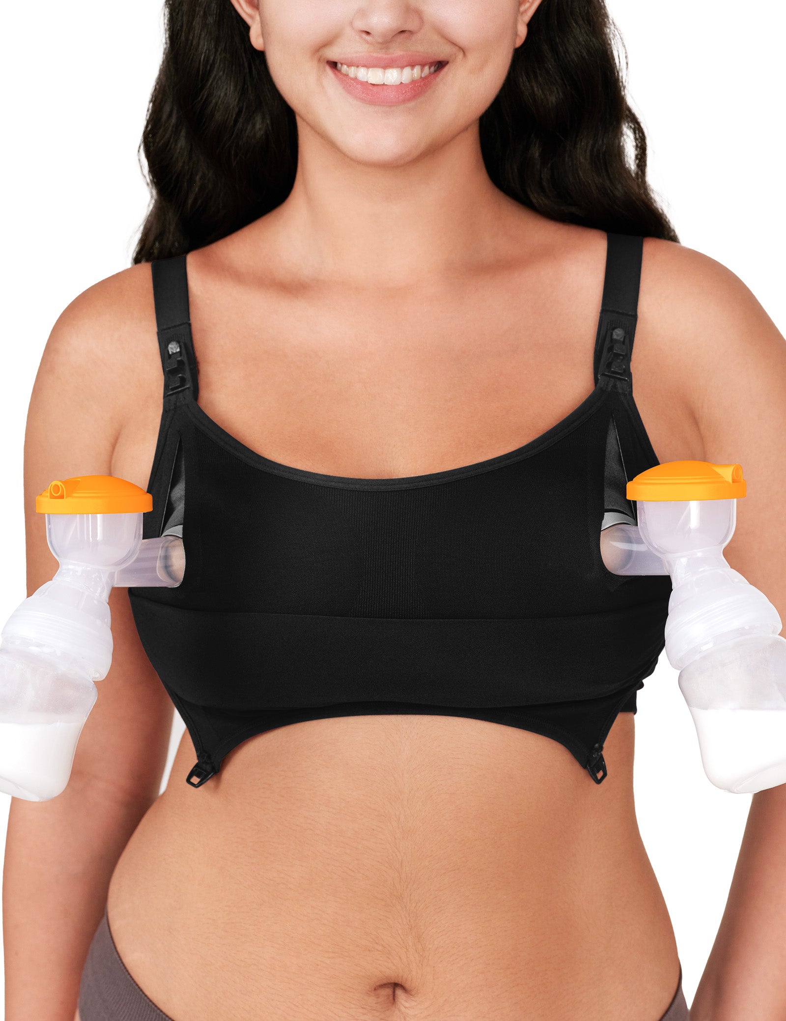 Pumping Bra Hands Free Seamless Comfort PatentedClasps Nursing and Pumping Bra in One Breast Pump Bra All Day Wear