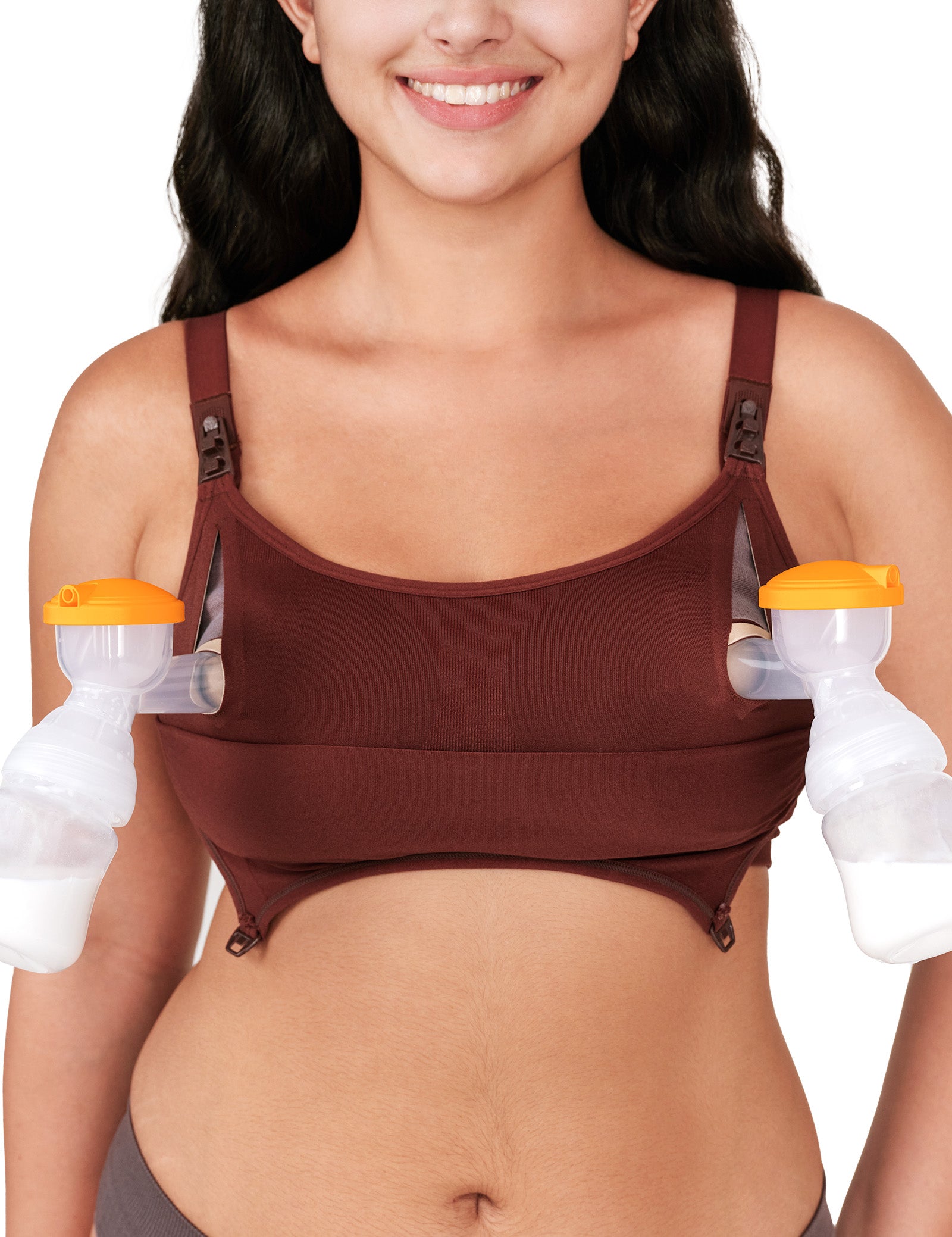 Pumping Bra Hands Free Seamless Comfort PatentedClasps Nursing and Pumping Bra in One Breast Pump Bra All Day Wear