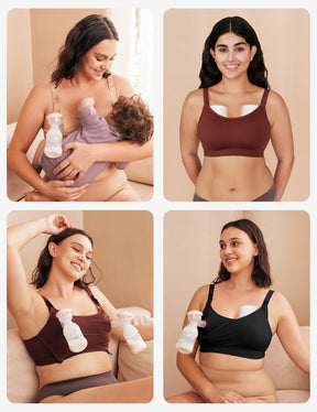 Pumping Bra Hands Free Seamless Comfort PatentedClasps Nursing and Pumping Bra in One Breast Pump Bra All Day Wear
