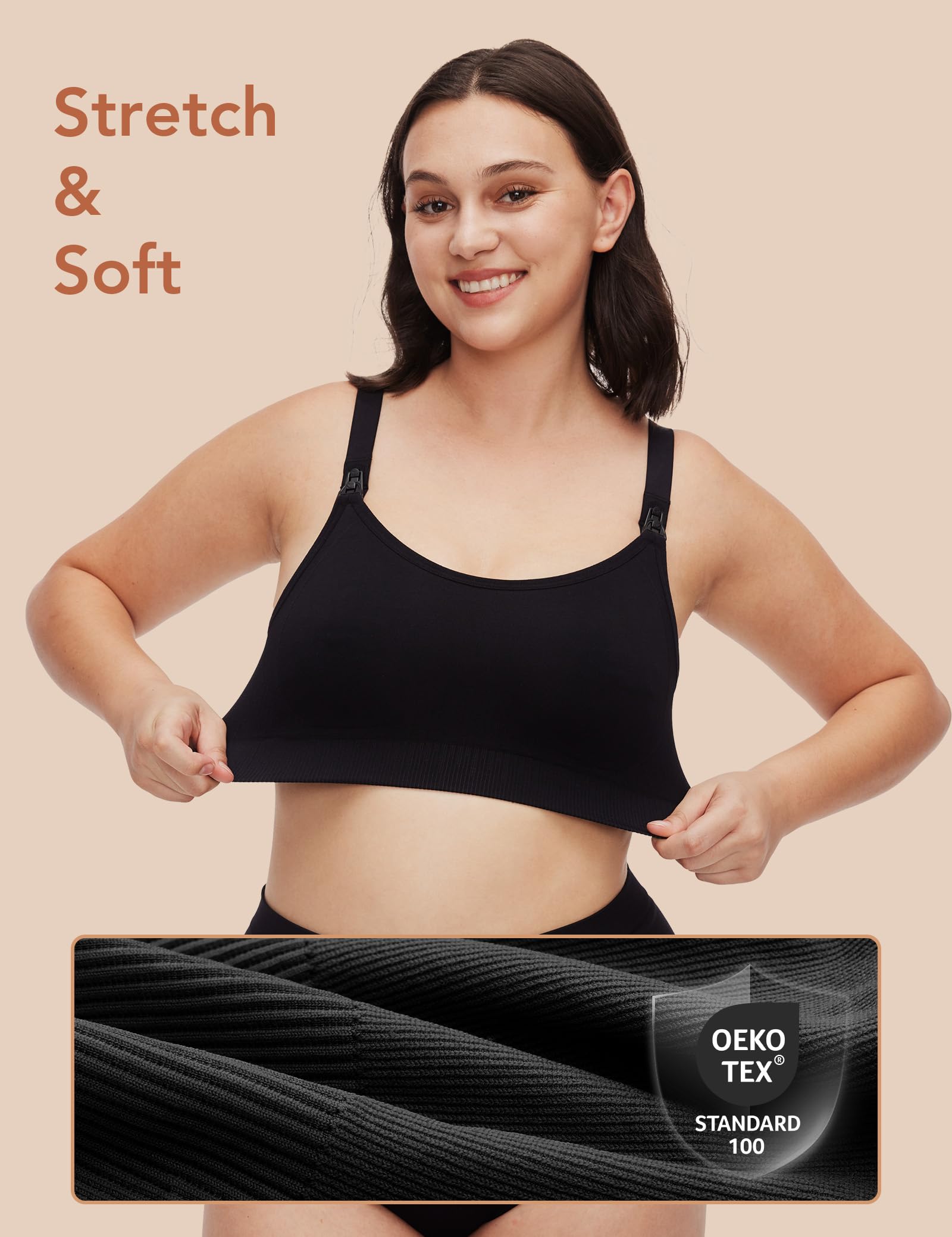 Pumping Bra Hands Free Seamless Comfort PatentedClasps Nursing and Pumping Bra in One Breast Pump Bra All Day Wear