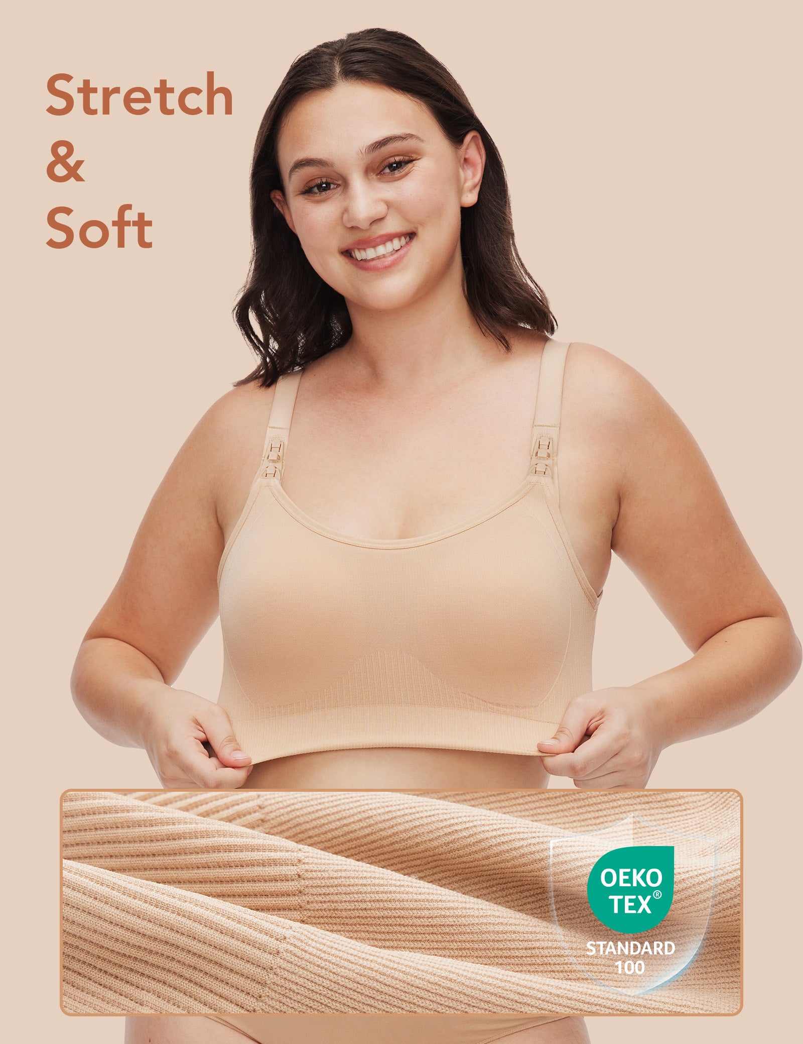 Pumping Bra Hands Free Seamless Comfort PatentedClasps Nursing and Pumping Bra in One Breast Pump Bra All Day Wear