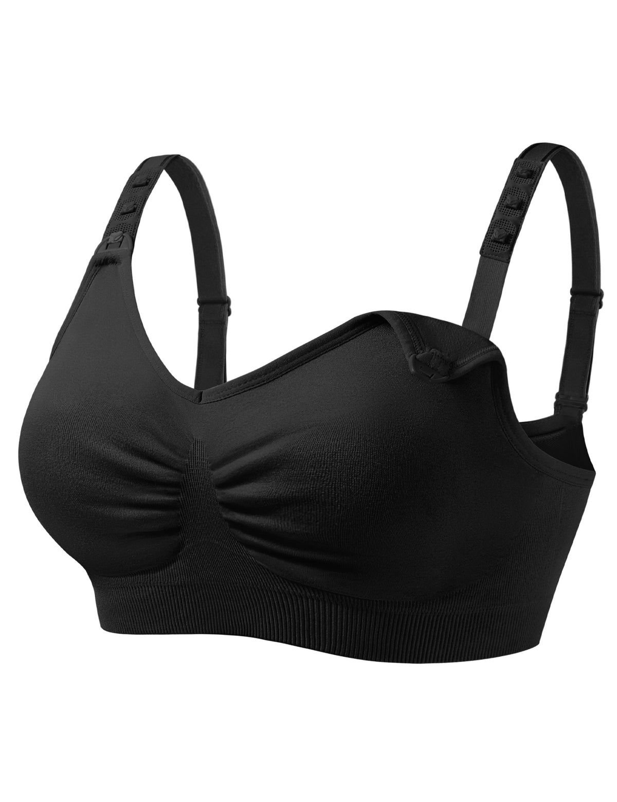 HOFISH 2 Pack Wire-Free Nursing Bra for Women - Triple Clips Space Lift Maternity Bra, Seamless Comfort for Breastfeeding