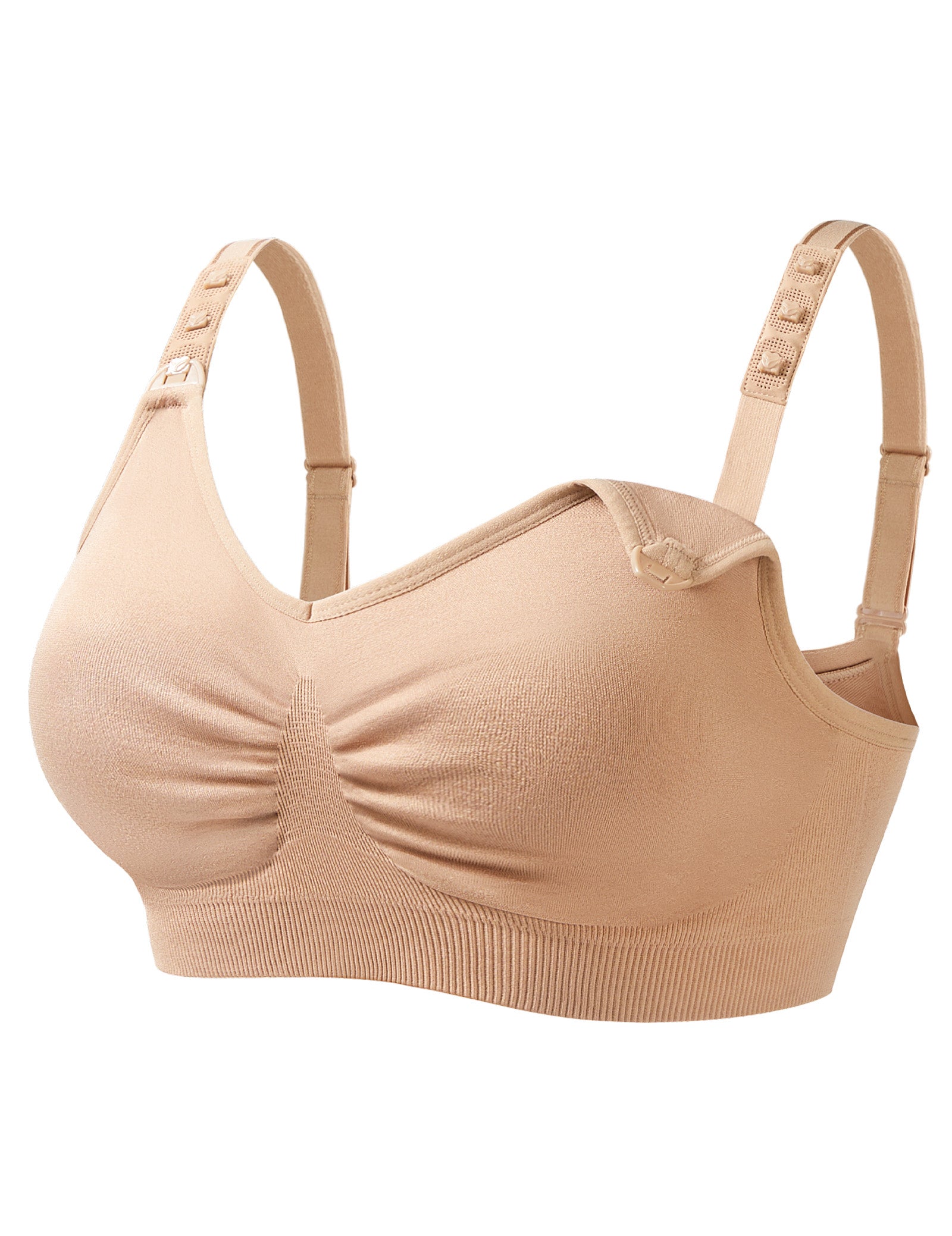 HOFISH 2 Pack Wire-Free Nursing Bra for Women - Triple Clips Space Lift Maternity Bra, Seamless Comfort for Breastfeeding